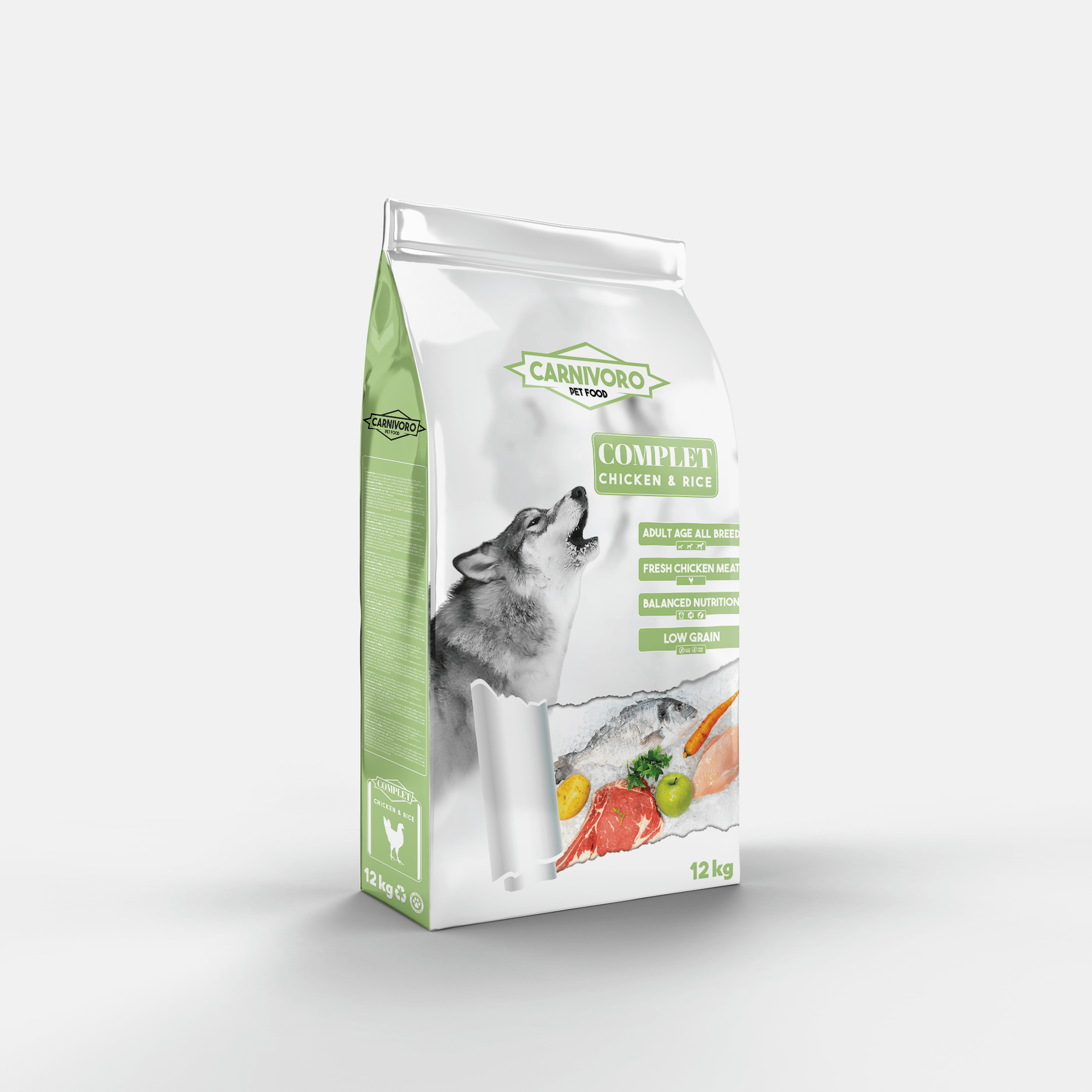 Saco de pienso Carnívoro Complet 12 kg sabor pollo y arroz