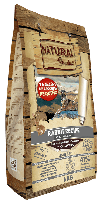 Natural Greatness Receta de Conejo Mini pienso para perros pequeños
