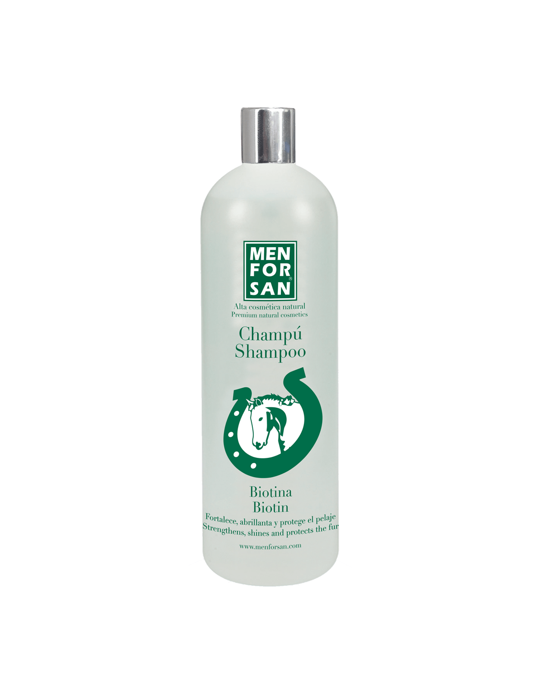 Champú Menforsan con biotina para caballos – botella de 1 litro
