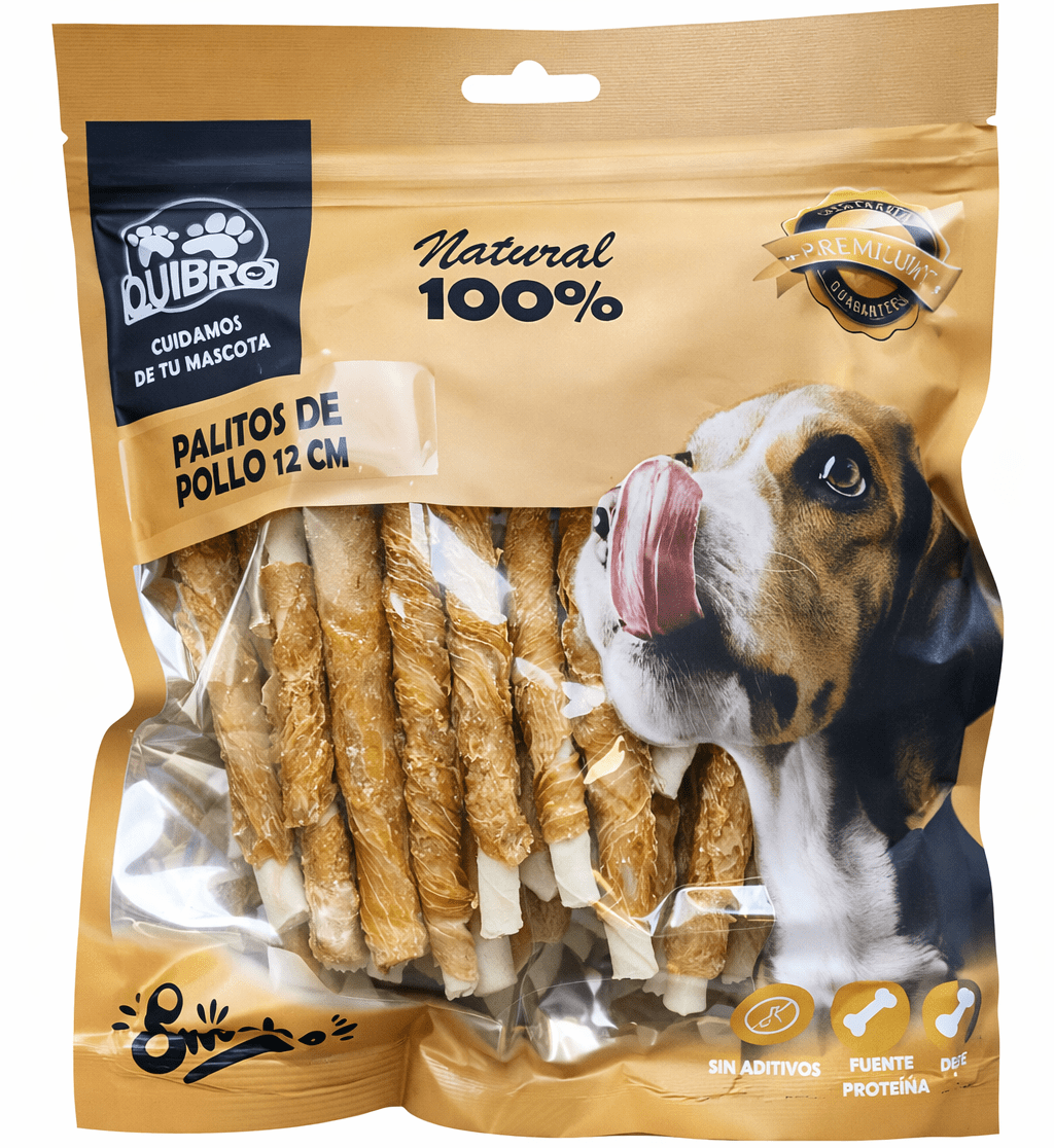 quibro palitos de pollo 12 cm snack para perros
